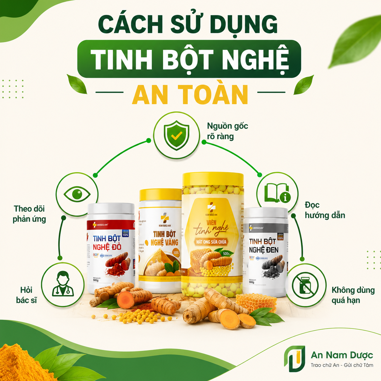 Cách sử dụng tinh bột nghệ an toàn