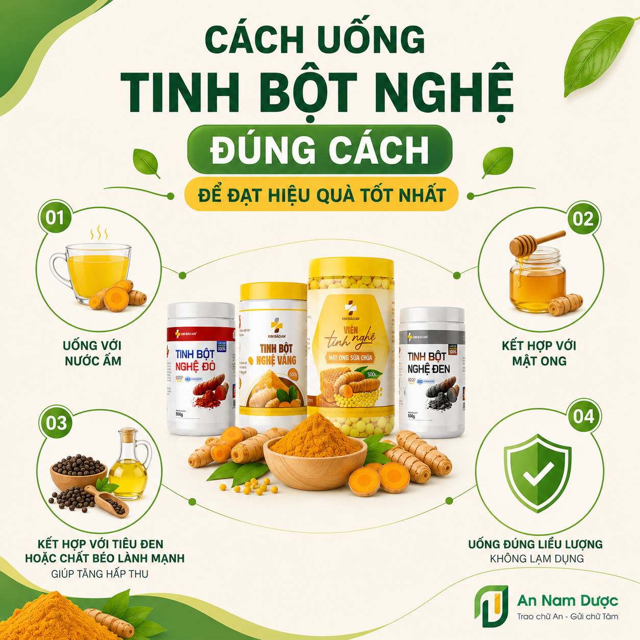 Cách uống tinh bột nghệ đúng cách để đạt hiệu quả tốt nhất
