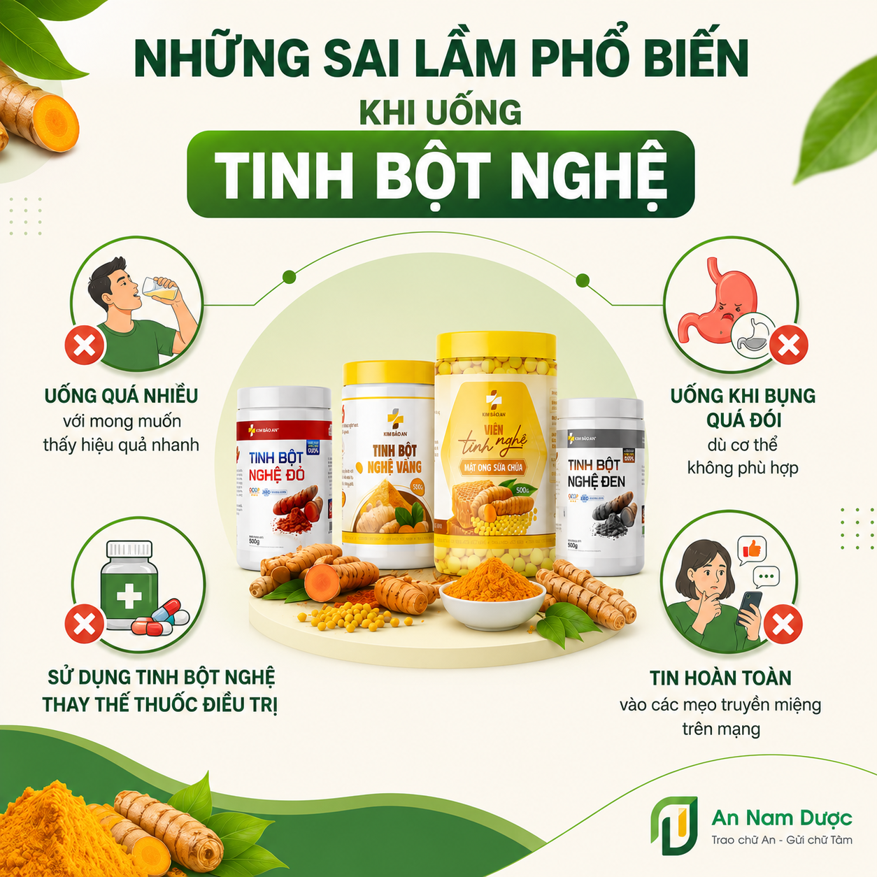 Những sai lầm phổ biến khi uống tinh bột nghệ