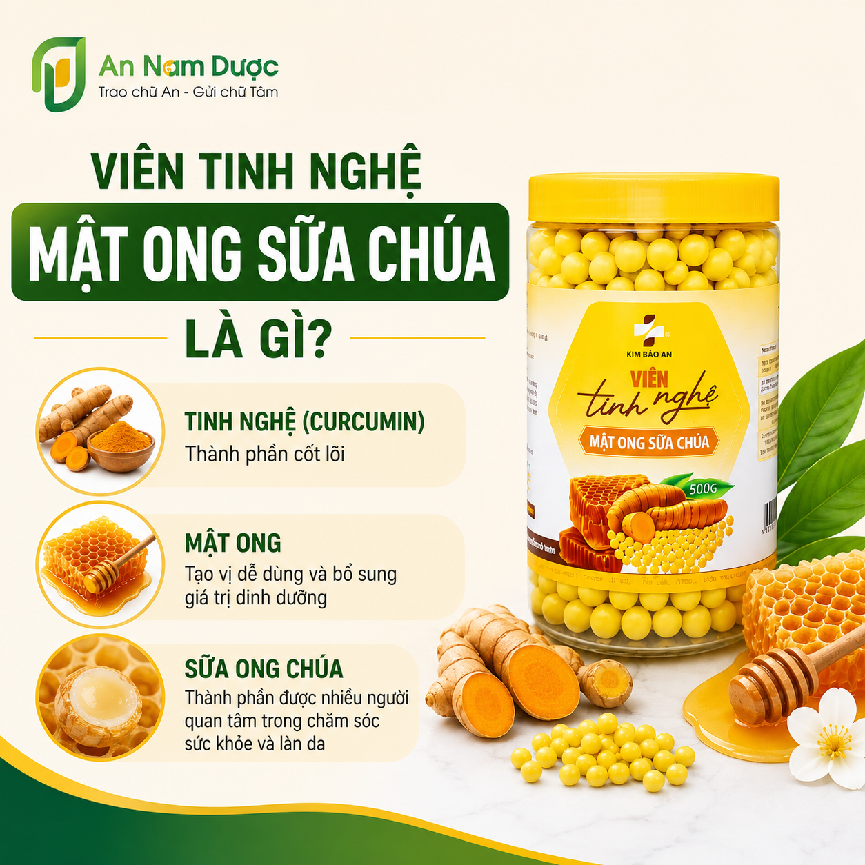 Viên tinh nghệ mật ong sữa chúa là gì?