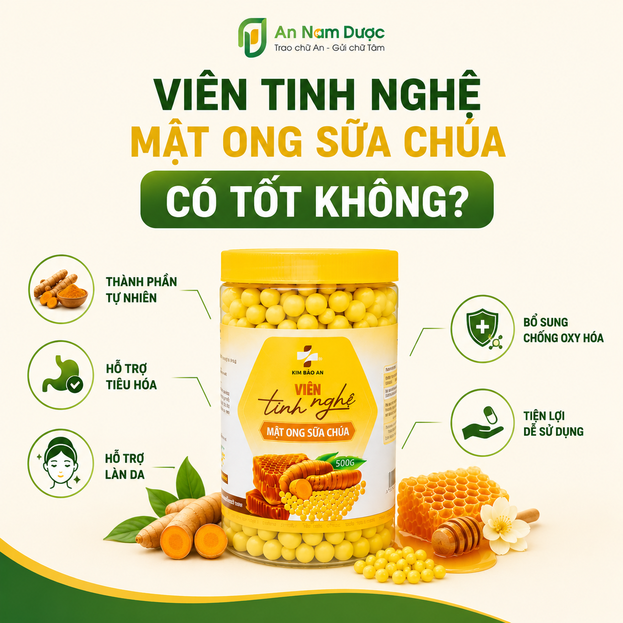 Viên tinh nghệ mật ong sữa chúa có tốt không
