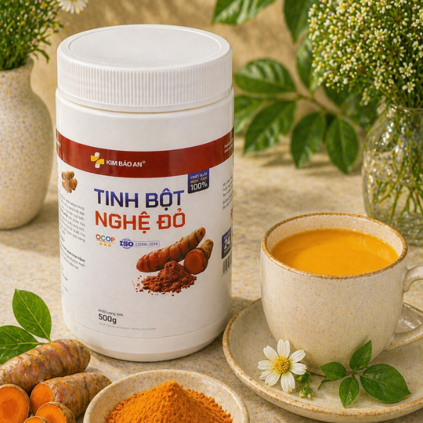 Tinh Bột Nghệ Đỏ Hộp 500G - 100% Nguyên Chất Tự Nhiên - Hỗ Trợ Tiêu Hóa, Bồi Bổ Sức Khỏe