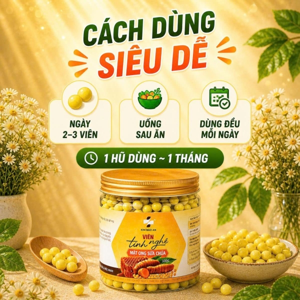Viên Tinh Nghệ Mật Ong Sữa Chúa [Hộp 330G] - Giải Pháp Tiện Lợi Cho Người Muốn Chăm Sóc Sức Khỏe Mỗi Ngày