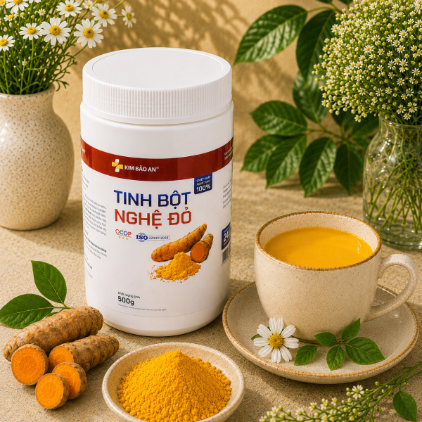 Tinh Bột Nghệ Đỏ Hộp 500G - 100% Nguyên Chất Tự Nhiên - Hỗ Trợ Tiêu Hóa, Bồi Bổ Sức Khỏe
